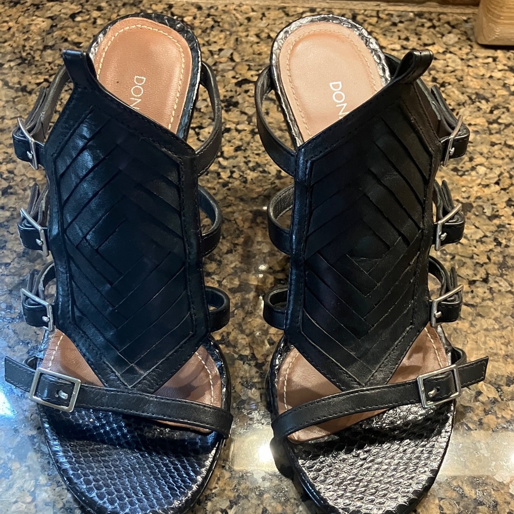 Donald J. Pliner Black Strappy Heels